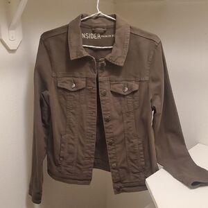 Fitted Jeans Jacket - Dark Green